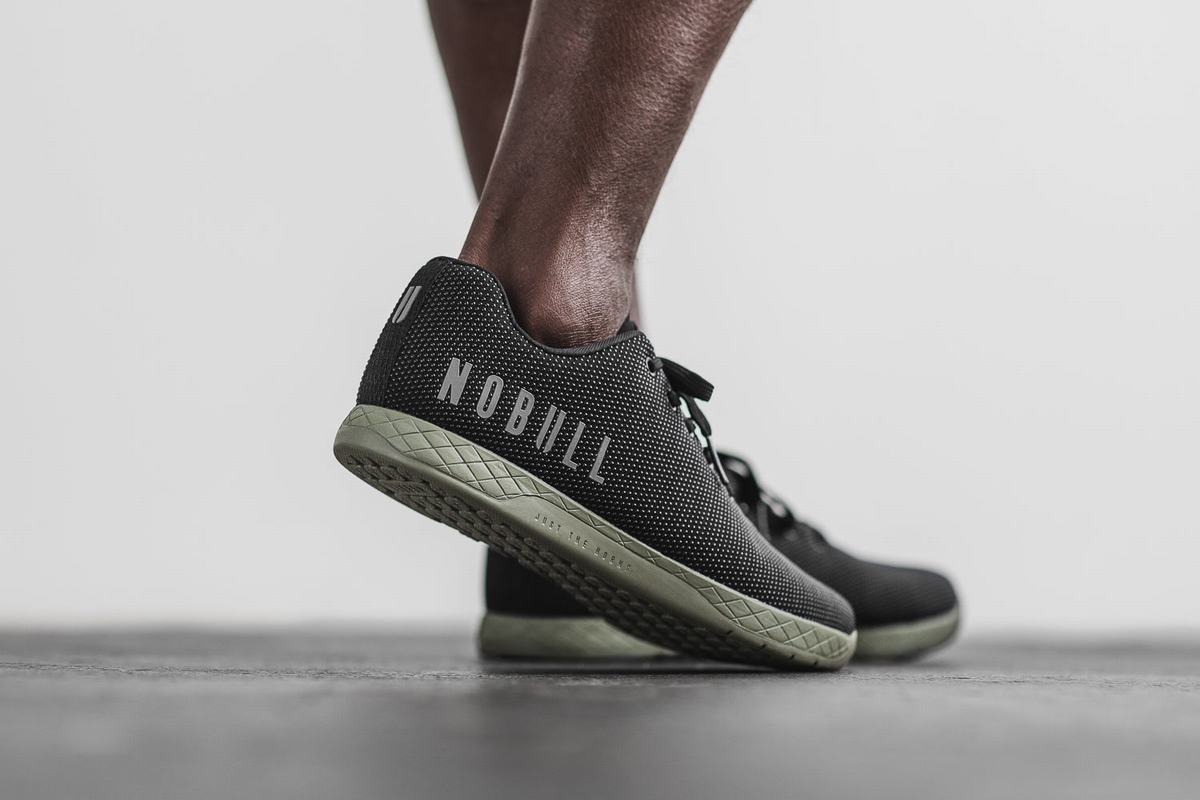 Nobull Superfabric Men's Trainers Black Dark Green | Australia (OS3906)